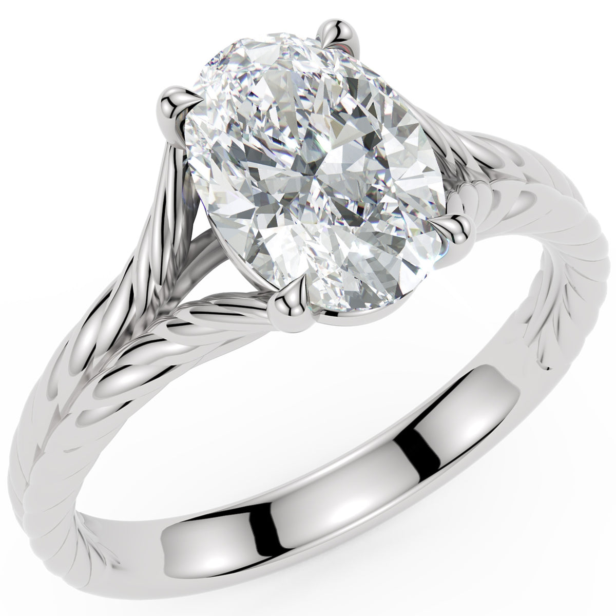 Inel de Logodnă Belgravia din Aur 18k cu Diamant Natural Oval de 1.5 ct din Platina - Castelo.ro