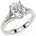 Inel de Logodnă Belgravia din Aur 18k cu Moissanite Oval de 1.5 ct din Platina - Castelo.ro