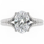 Inel de Logodnă Belgravia din Aur 18k cu Moissanite Oval de 1.5 ct din Platina - Castelo.ro