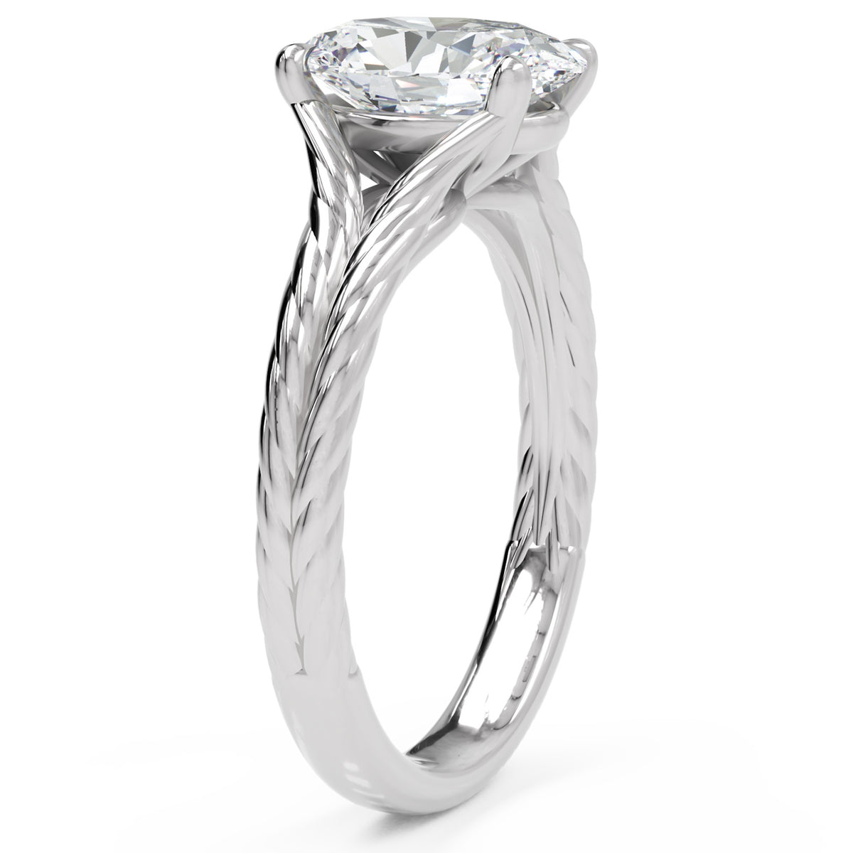 Inel de Logodnă Belgravia din Aur 18k cu Moissanite Oval de 1.5 ct din Platina - Castelo.ro