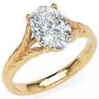 Inel de Logodnă Belgravia din Aur 18k cu Moissanite Oval de 1.5 ct din 18k Aur Galben - Castelo.ro