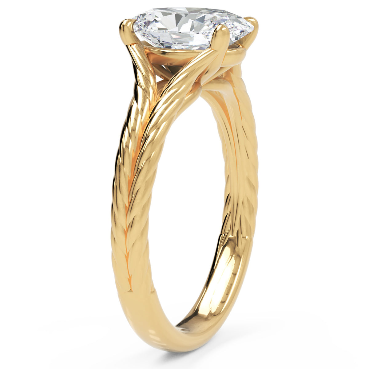 Inel de Logodnă Belgravia din Aur 14k cu Moissanite Oval de 1.5 ct din 14k Aur Galben - Castelo.ro