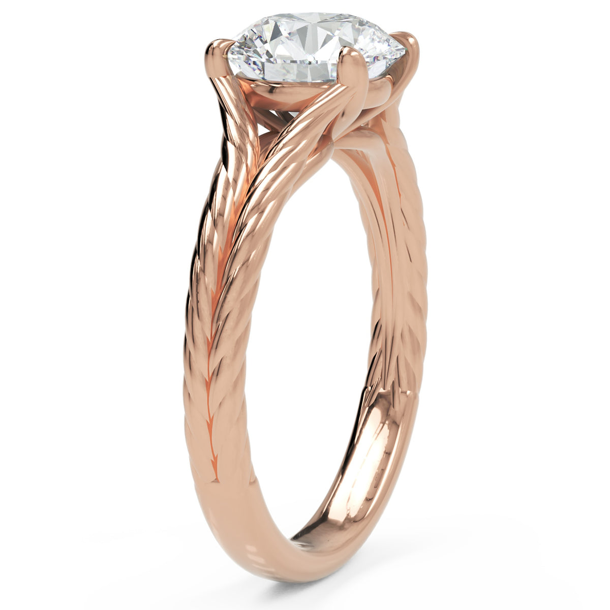 Inel de Logodnă Belgravia din Aur 14k cu Diamant Natural Round de 1.5 ct din 14k Aur Roz - Castelo.ro