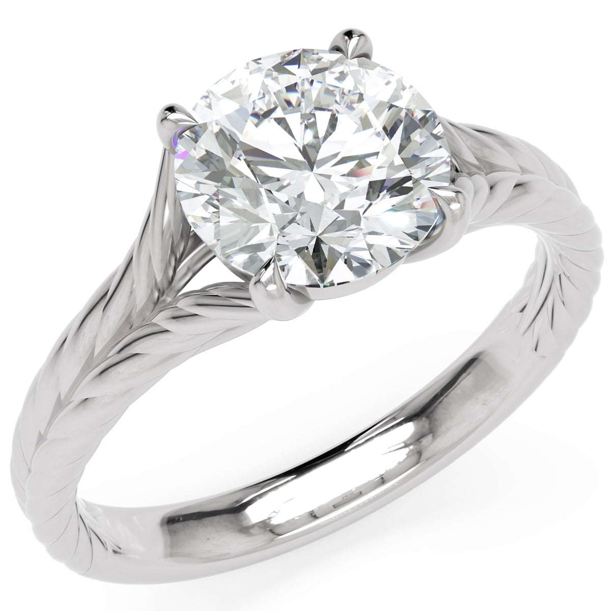 Inel de Logodnă Belgravia din Aur 14k cu Diamant Creat în Laborator Round de 1.5 ct din 14k Aur Alb - Castelo.ro