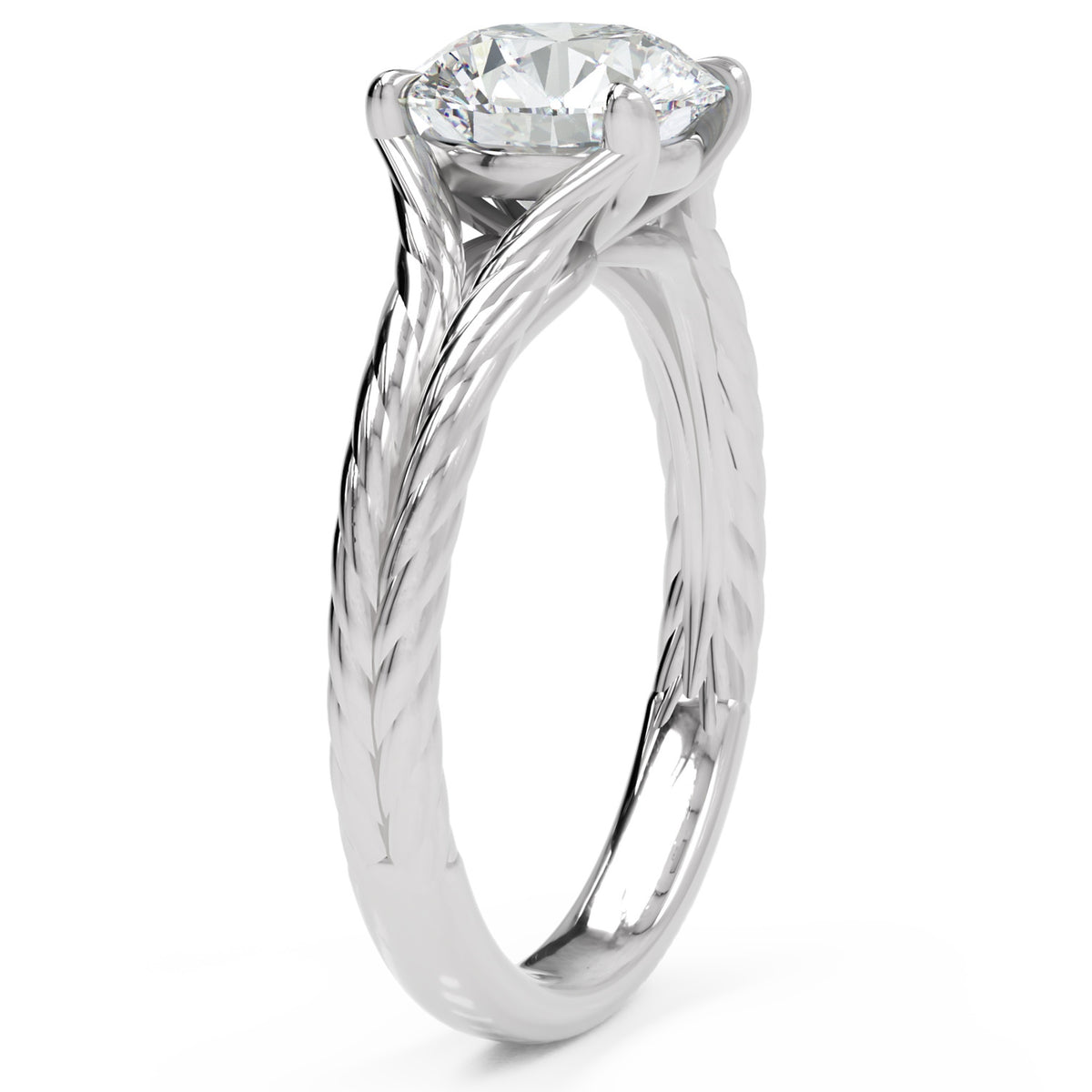 Inel de Logodnă Belgravia din Aur 18k cu Diamant Natural Round de 1.5 ct din Platina - Castelo.ro