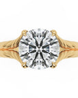 Inel de Logodnă Belgravia din Aur 18k cu Moissanite Round de 1.5 ct din 18k Aur Galben - Castelo.ro