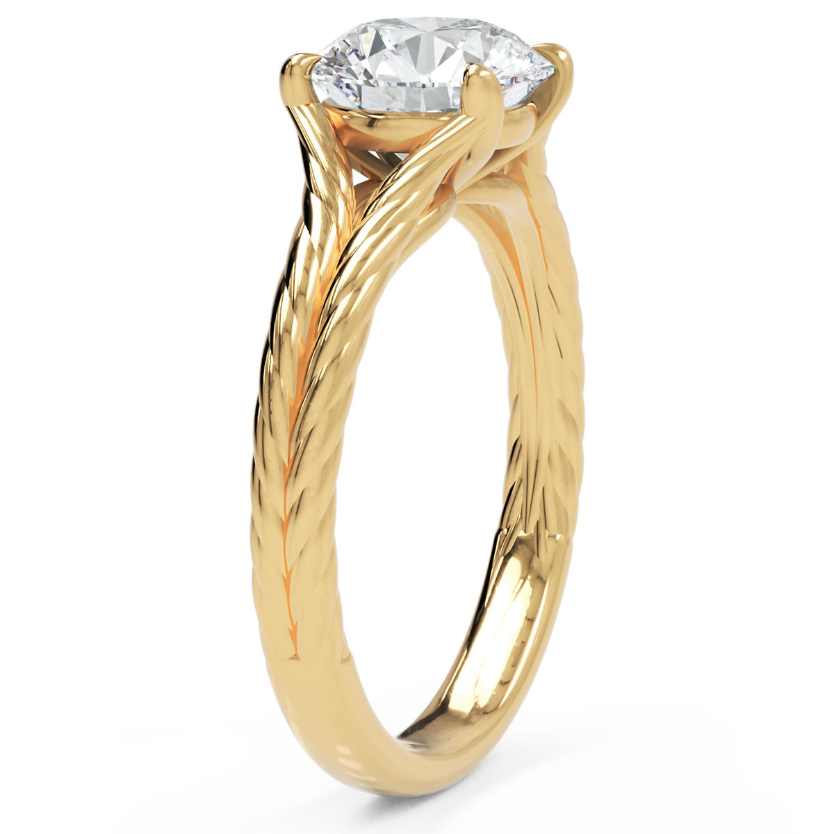 Inel de Logodnă Belgravia din Aur 18k cu Diamant Creat în Laborator Round de 1.5 ct din 18k Aur Galben - Castelo.ro
