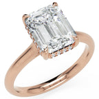 Inel de Logodnă Sloane din Aur 14k cu Moissanite Emerald de 2.5 ct din 14k Aur Roz - Castelo.ro
