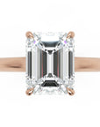 Inel de Logodnă Sloane din Aur 14k cu Moissanite Emerald de 2.5 ct din 14k Aur Roz - Castelo.ro