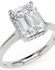 Inel de Logodnă Sloane din Aur 18k cu Diamant Natural Emerald de 2.5 ct din Platina - Castelo.ro