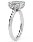 Inel de Logodnă Sloane din Aur 14k cu Diamant Creat în Laborator Emerald de 2.5 ct din 14k Aur Alb - Castelo.ro