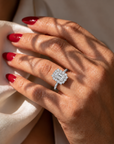 Inel de Logodnă Vanderbilt din Aur 14k cu Diamant Natural Emerald de 2 ct din 14k Aur Alb - Castelo.ro